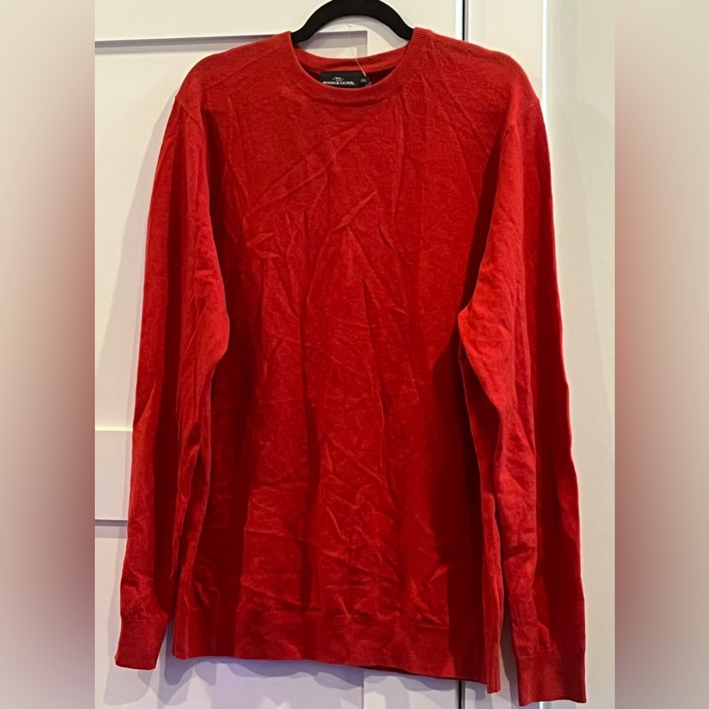 NWT Rodd & Gunn Merino Wool Cashmere Blend Crewneck Sweater in Vibrant Red - 2XL